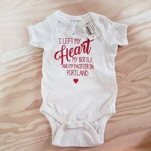 L-A-T Apparel Rabbit Skins Portland Onesie 6M Heart Bottle Pacifier NEW Set of 3